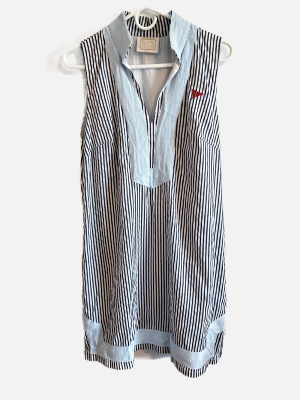 Sail To Sable STS Striped Nautical Sleeveless Tunic Dress